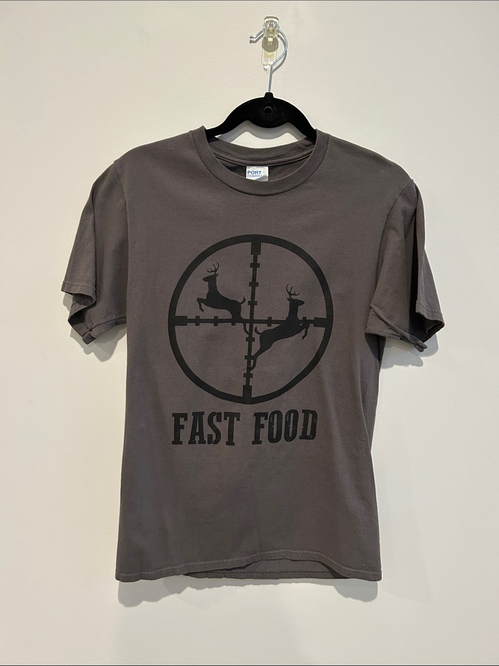 Port and Company Charcoal 'Fast Food' Graphic Tee